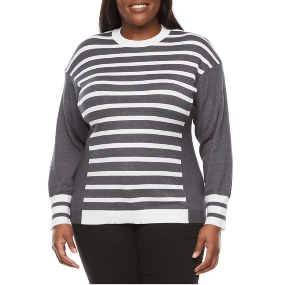 Liz Claiborne 4X Striped Sweater Long Sleeve Plus Size 28W